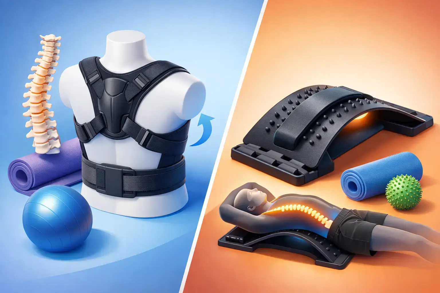 Posture Corrector vs Back Stretcher